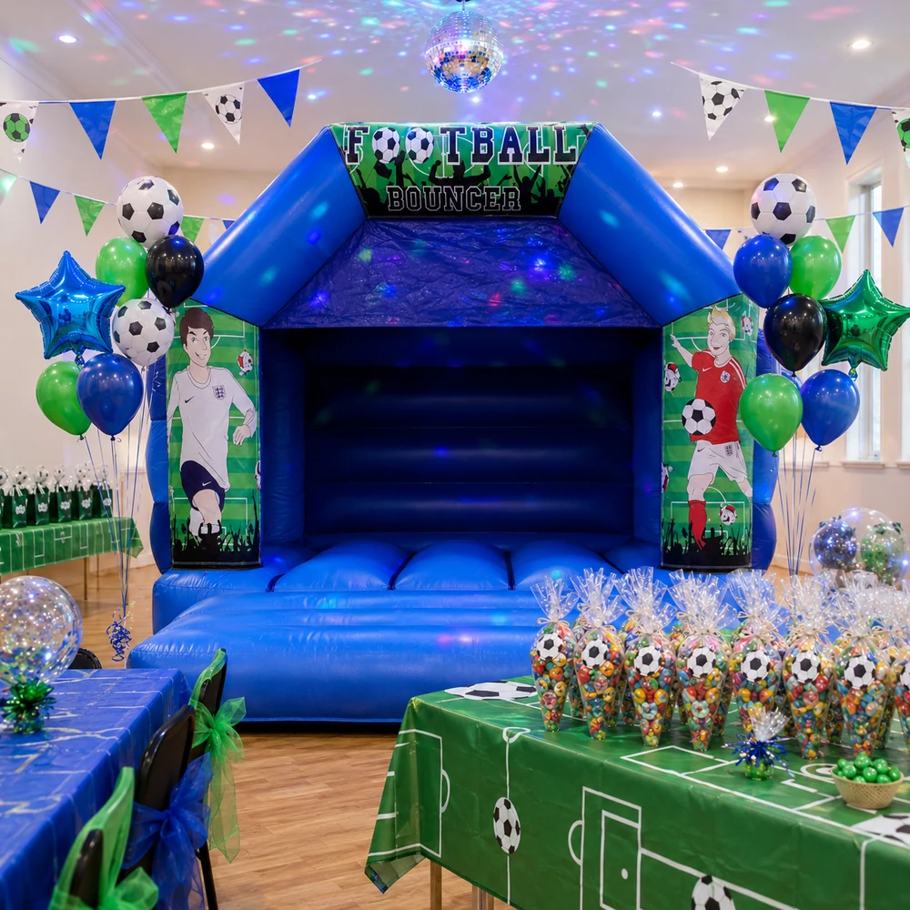 Football themed party setup