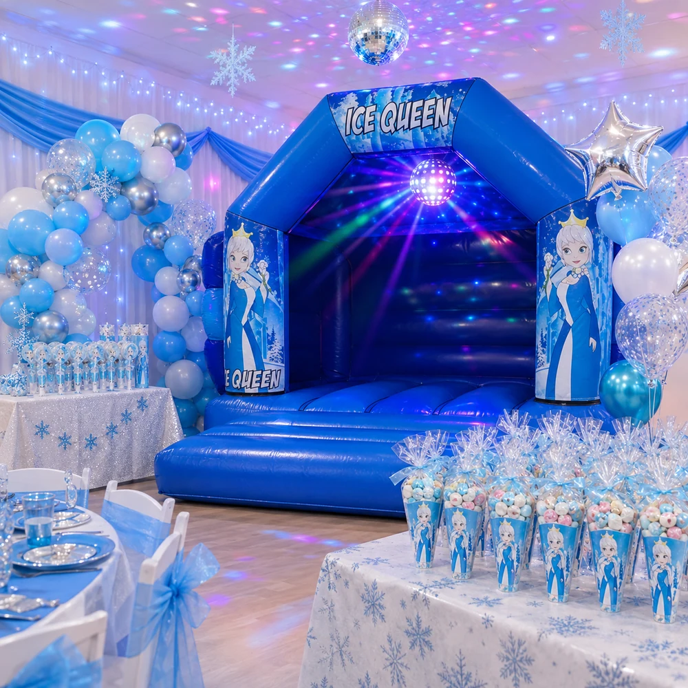 Ice Queen themed party setup